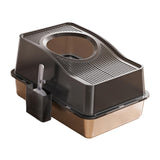 Maxbell Cat Litter Box Fully Enclosed Lightweight Splash Guard 60x40x35cm Cat Bedpan Black