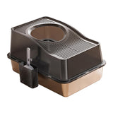 Maxbell Cat Litter Box Fully Enclosed Lightweight Splash Guard 60x40x35cm Cat Bedpan Black