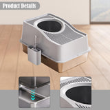 Maxbell Cat Litter Box Fully Enclosed Lightweight Splash Guard 60x40x35cm Cat Bedpan Grey