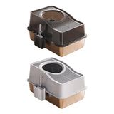 Maxbell Fully Enclosed Cat Litter Box Toilet Sturdy Splash Free Versatile Cat Bedpan Black