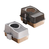 Maxbell Fully Enclosed Cat Litter Box Toilet Sturdy Splash Free Versatile Cat Bedpan Black