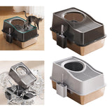 Maxbell Fully Enclosed Cat Litter Box Toilet Sturdy Splash Free Versatile Cat Bedpan Black