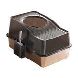 Maxbell Fully Enclosed Cat Litter Box Toilet Sturdy Splash Free Versatile Cat Bedpan Black