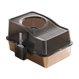 Maxbell Fully Enclosed Cat Litter Box Toilet Sturdy Splash Free Versatile Cat Bedpan Black