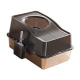 Maxbell Fully Enclosed Cat Litter Box Toilet Sturdy Splash Free Versatile Cat Bedpan Black