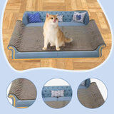 Maxbell Cat Scratcher Sofa Bed Grinding Claw Cat Scratching Board for Kitty Sleeping Sky Blue