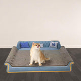 Maxbell Cat Scratcher Sofa Bed Grinding Claw Cat Scratching Board for Kitty Sleeping Sky Blue
