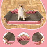 Maxbell Cat Scratcher Sofa Bed Grinding Claw Cat Scratching Board for Kitty Sleeping Pink