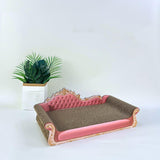 Maxbell Cat Scratcher Sofa Bed Grinding Claw Cat Scratching Board for Kitty Sleeping Pink