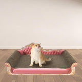 Maxbell Cat Scratcher Sofa Bed Grinding Claw Cat Scratching Board for Kitty Sleeping Pink