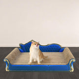 Maxbell Cat Scratcher Sofa Bed Grinding Claw Cat Scratching Board for Kitty Sleeping Royal Blue