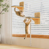 Maxbell Cat Wall Shelves Accessories Cat Climbing Shelf for Resting Playing Climbing Hemp Rope