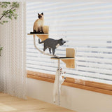 Maxbell Cat Wall Shelves Accessories Cat Climbing Shelf for Resting Playing Climbing Hemp Rope