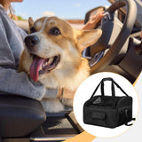 Maxbell Dog Car Seat Folded Breathable Mesh Gifts Shoulder Bag Comfortable Dog Crate Black