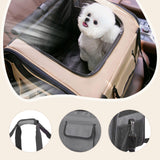 Maxbell Dog Car Seat Folded Breathable Mesh Gifts Shoulder Bag Comfortable Dog Crate Gray