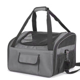 Maxbell Dog Car Seat Folded Breathable Mesh Gifts Shoulder Bag Comfortable Dog Crate Gray