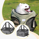 Maxbell Dog Car Seat Folded Breathable Mesh Gifts Shoulder Bag Comfortable Dog Crate Gray