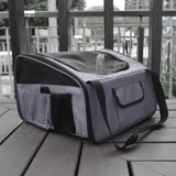Maxbell Dog Car Seat Folded Breathable Mesh Gifts Shoulder Bag Comfortable Dog Crate Gray