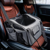 Maxbell Dog Car Seat Folded Breathable Mesh Gifts Shoulder Bag Comfortable Dog Crate Gray