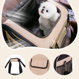 Maxbell Dog Car Seat Folded Breathable Mesh Gifts Shoulder Bag Comfortable Dog Crate Khaki