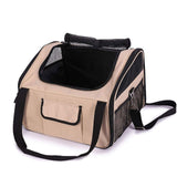Maxbell Dog Car Seat Folded Breathable Mesh Gifts Shoulder Bag Comfortable Dog Crate Khaki