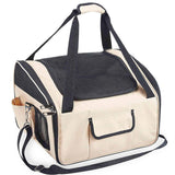 Maxbell Dog Car Seat Folded Breathable Mesh Gifts Shoulder Bag Comfortable Dog Crate Khaki