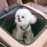 Maxbell Dog Car Seat Folded Breathable Mesh Gifts Shoulder Bag Comfortable Dog Crate Khaki
