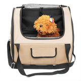 Maxbell Dog Car Seat Folded Breathable Mesh Gifts Shoulder Bag Comfortable Dog Crate Khaki