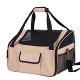 Maxbell Dog Car Seat Folded Breathable Mesh Gifts Shoulder Bag Comfortable Dog Crate Khaki