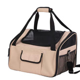 Maxbell Dog Car Seat Folded Breathable Mesh Gifts Shoulder Bag Comfortable Dog Crate Khaki