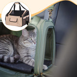 Maxbell Dog Car Seat Folded Breathable Mesh Gifts Shoulder Bag Comfortable Dog Crate Khaki