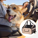 Maxbell Dog Car Seat Folded Breathable Mesh Gifts Shoulder Bag Comfortable Dog Crate Khaki