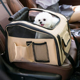 Maxbell Dog Car Seat Folded Breathable Mesh Gifts Shoulder Bag Comfortable Dog Crate Khaki