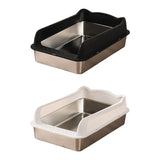 Maxbell Open Top Cat Litter Box Splashproof Cat Sand Box Cat Litter Basin Litter Pan Black