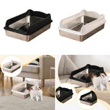 Maxbell Open Top Cat Litter Box Splashproof Cat Sand Box Cat Litter Basin Litter Pan Black