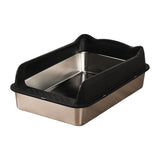Maxbell Open Top Cat Litter Box Splashproof Cat Sand Box Cat Litter Basin Litter Pan Black