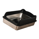 Maxbell Open Top Cat Litter Box Splashproof Cat Sand Box Cat Litter Basin Litter Pan Black