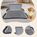 Maxbell Dog Toilet with Removable Column Mesh Grids Dog Litter Box for Condos Kitten Black