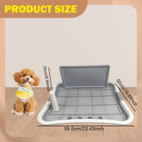 Maxbell Dog Toilet with Removable Column Mesh Grids Dog Litter Box for Condos Kitten White