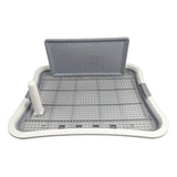 Maxbell Dog Toilet with Removable Column Mesh Grids Dog Litter Box for Condos Kitten White