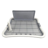 Maxbell Dog Toilet with Removable Column Mesh Grids Dog Litter Box for Condos Kitten White