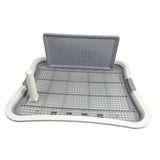 Maxbell Dog Toilet with Removable Column Mesh Grids Dog Litter Box for Condos Kitten White