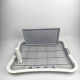 Maxbell Dog Toilet with Removable Column Mesh Grids Dog Litter Box for Condos Kitten White