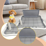 Maxbell Dog Toilet with Removable Column Mesh Grids Dog Litter Box for Condos Kitten White