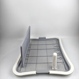 Maxbell Dog Toilet with Removable Column Mesh Grids Dog Litter Box for Condos Kitten White