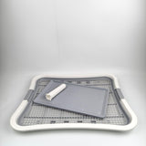 Maxbell Dog Toilet with Removable Column Mesh Grids Dog Litter Box for Condos Kitten White