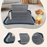 Maxbell Dog Toilet with Removable Column Mesh Grids Dog Litter Box for Condos Kitten Blue