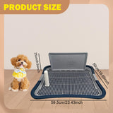 Maxbell Dog Toilet with Removable Column Mesh Grids Dog Litter Box for Condos Kitten Blue
