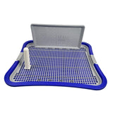 Maxbell Dog Toilet with Removable Column Mesh Grids Dog Litter Box for Condos Kitten Dark Blue