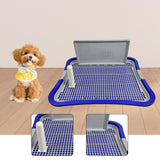 Maxbell Dog Toilet with Removable Column Mesh Grids Dog Litter Box for Condos Kitten Dark Blue